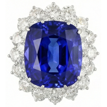 3.50 Carats Cushion Tanzanite & Natural Earth Mined Diamond Ring White Gold 14K