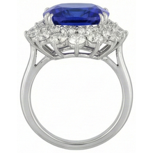 3.50 Carats Cushion Tanzanite & Natural Earth Mined Diamond Ring White Gold 14K
