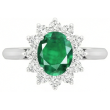 natural round emerald 3.50ct ring side angle