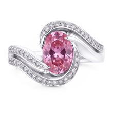 3.50 Carats Pink Sapphire With Natural Earth Mined Diamonds Wedding Ring 14K White Gold