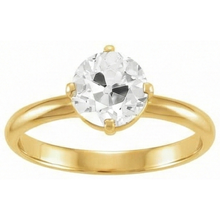 Brilliant Diamond Solitaire Engagement Ring 3.50-ct 14 Karat Yellow Gold – side view