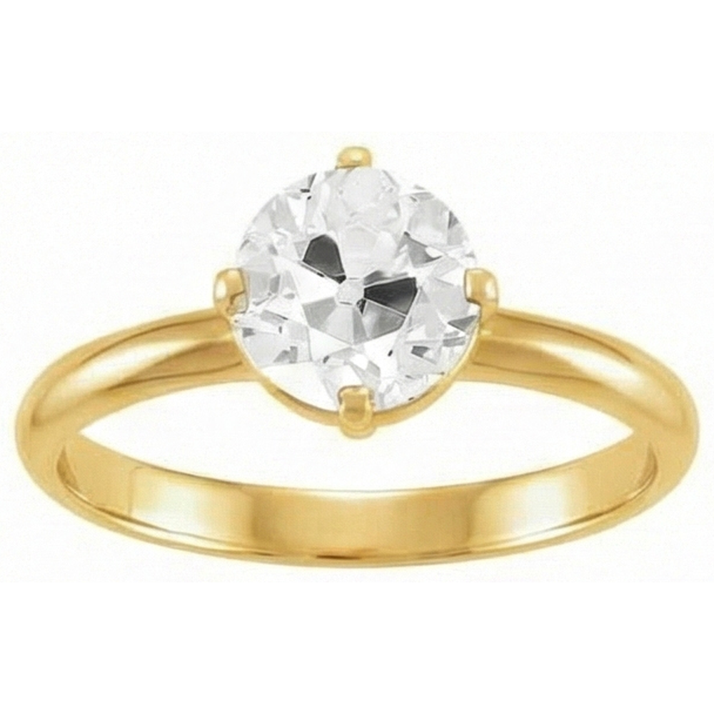 Brilliant Diamond Solitaire Engagement Ring 3.50-ct 14 Karat Yellow Gold – side view