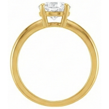 Brilliant Diamond Old Mine Cut Solitaire Engagement Ring in 14 Karat Yellow Gold – top view