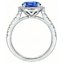 natural round sapphire 3.50ct ring profile view