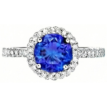 natural round sapphire 3.50ct ring side angle