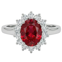 natural round ruby 3.50ct ring front view