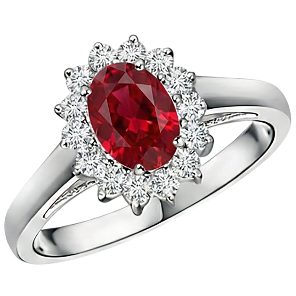 natural round ruby 3.50ct ring close up detail