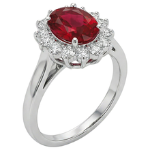 natural round ruby 3.50ct ring top view