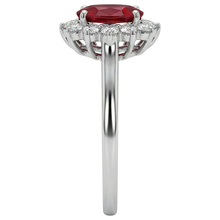 natural round ruby 3.50ct ring profile view