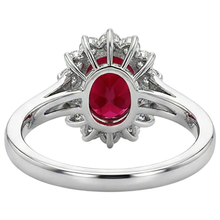 natural round ruby 3.50ct ring on white background