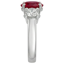 natural round ruby 3.50ct ring profile view