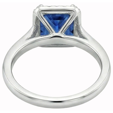 3.50 Ct Princess And Round Sri Lanka Sapphire Natural Earth Mined Diamond Ring White Gold