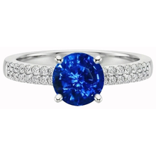 natural round sapphire 3.50ct ring side angle