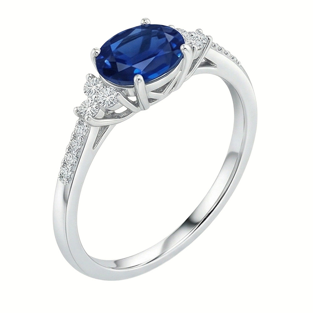 natural round sapphire 3.50ct ring side angle