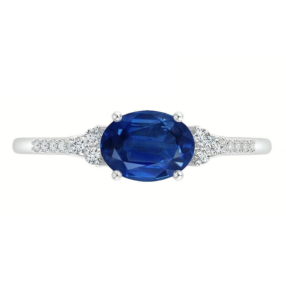 natural round sapphire 3.50ct ring close up detail