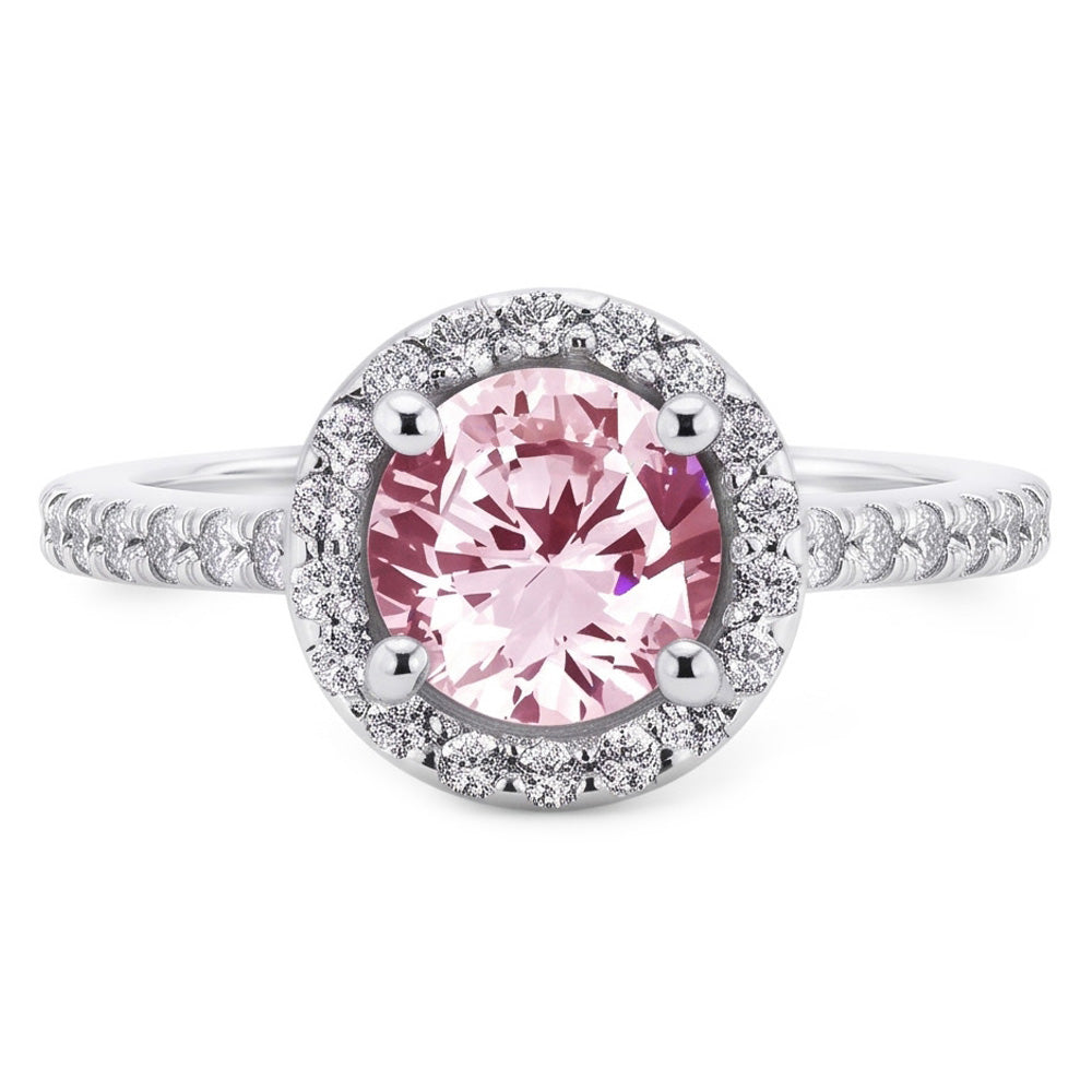 3.51 Ct Pink Sapphire & White Round Natural Earth Mined Diamonds Wedding Ring Gemstone