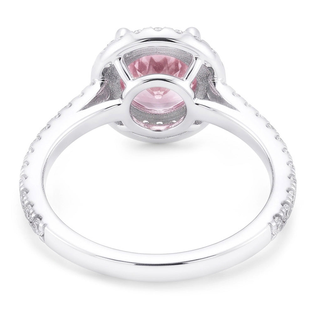 3.51 Ct Pink Sapphire & White Round Natural Earth Mined Diamonds Wedding Ring Gemstone
