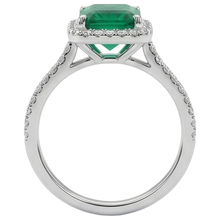 3.55 Ct Emerald Cut Green Emerald With Round Natural Earth Mined Diamond Wedding Ring
