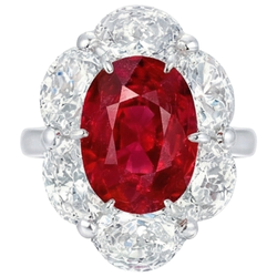 3.60 Ct Oval Cut Ruby Natural Earth Mined Diamond Ring New