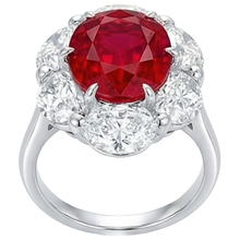3.60 Ct Oval Cut Ruby Natural Earth Mined Diamond Ring New