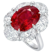 3.60 Ct Oval Cut Ruby Natural Earth Mined Diamond Ring New