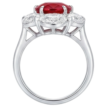 3.60 Ct Oval Cut Ruby Natural Earth Mined Diamond Ring New