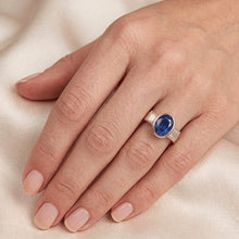 3.61 Ct Natural Earth Mined DIAMOND ( NOT LAB GROWN )s 3-Stone Sri Lanka Blue Sapphire Bezel Ring
