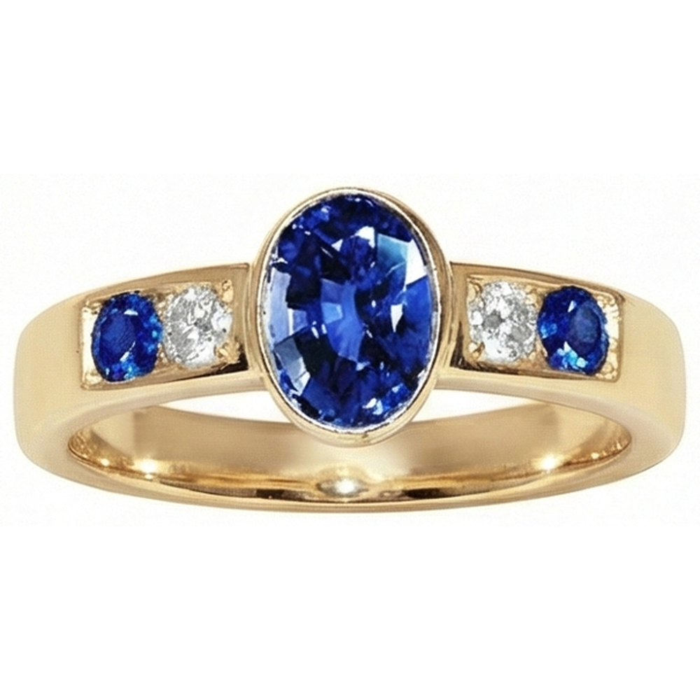 3.61 Ct. Ring Yellow Gold Big Oval Center Gemstone Ring