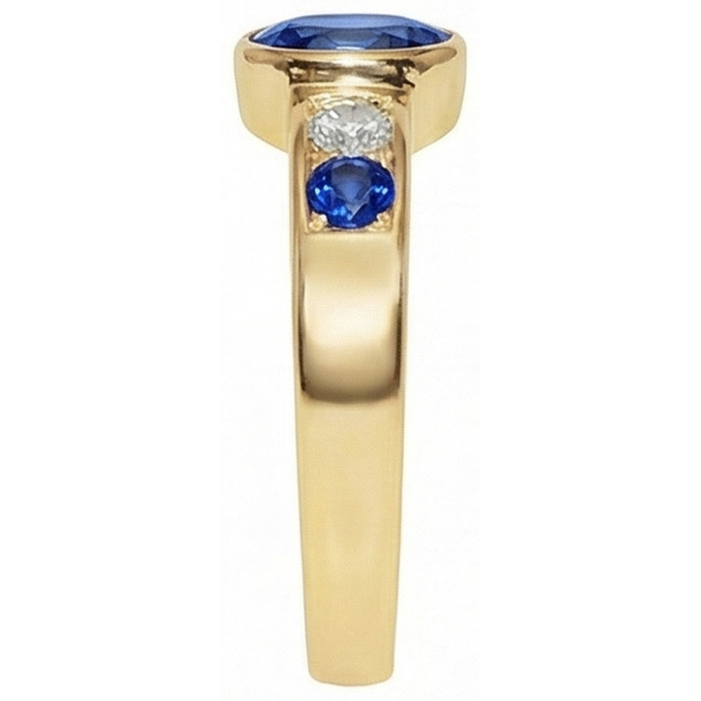 3.61 Ct. Ring Yellow Gold Big Oval Center Gemstone Ring