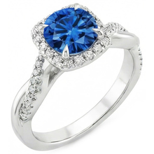 natural round sapphire 3.70ct ring front view