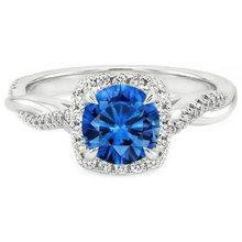 natural round sapphire 3.70ct ring side angle