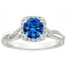 natural round sapphire 3.70ct ring close up detail