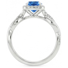 natural round sapphire 3.70ct ring profile view
