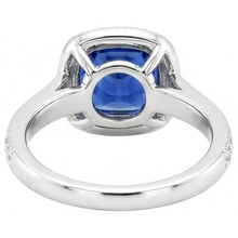 3.70 Ct Ceylon Blue Sapphire Natural Earth Mined DIAMOND ( NOT LAB GROWN ) Ring White Gold 14K
