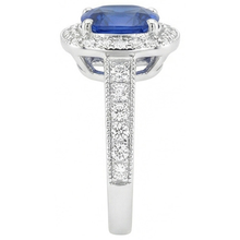3.70 Ct Ceylon Blue Sapphire Natural Earth Mined DIAMOND ( NOT LAB GROWN ) Ring White Gold 14K