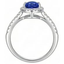 natural round sapphire 3.70ct ring top view