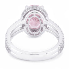 3.73 Ct Prong Setting Halo Pink Gemstone Oval Natural Earth Mined Diamond Ring