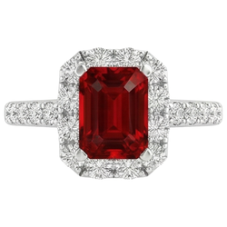 Natural Ruby Ring 3.75ct - White Gold 14K