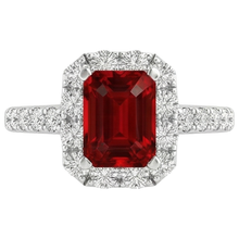 natural emerald ruby 3.75ct ring front view