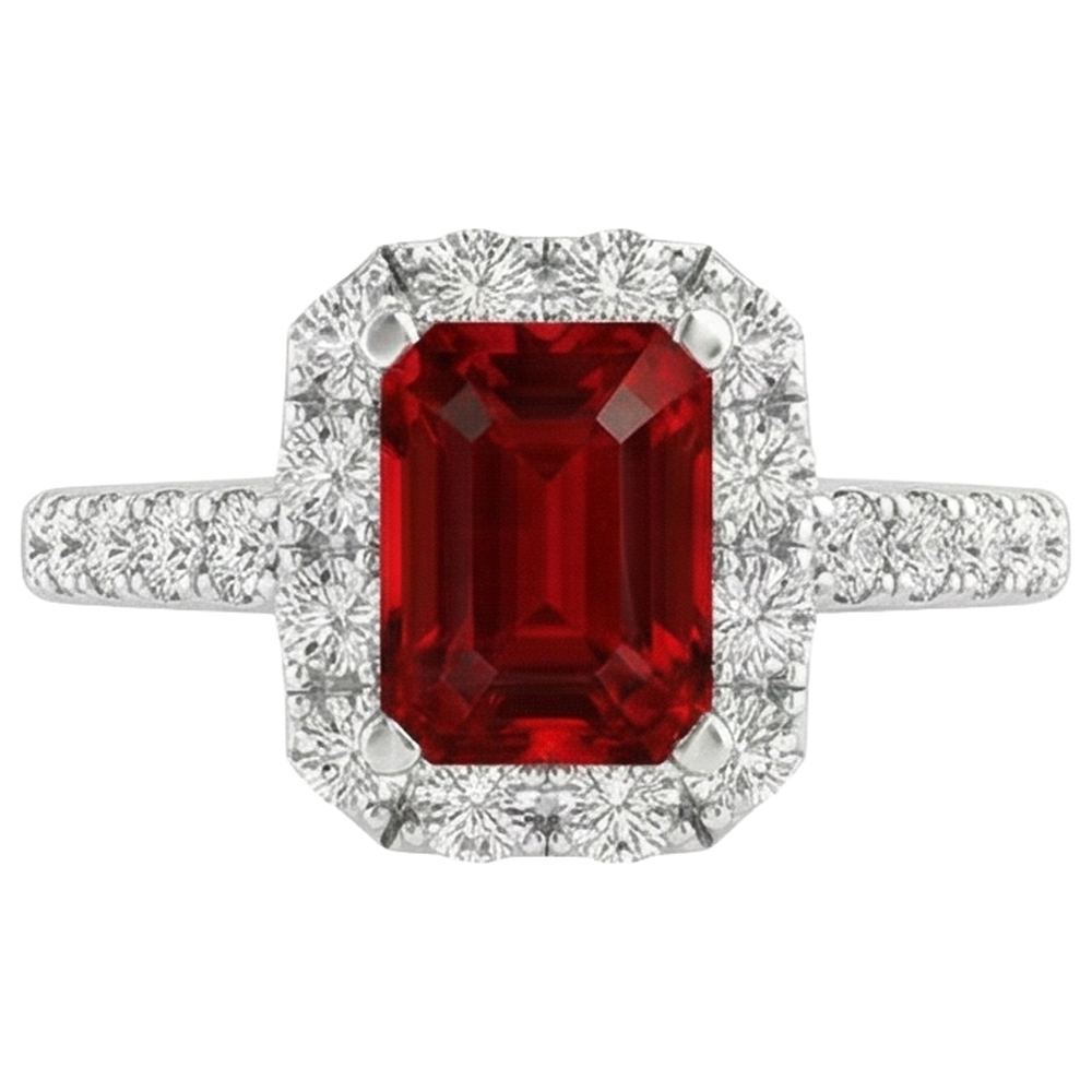 natural emerald ruby 3.75ct ring front view