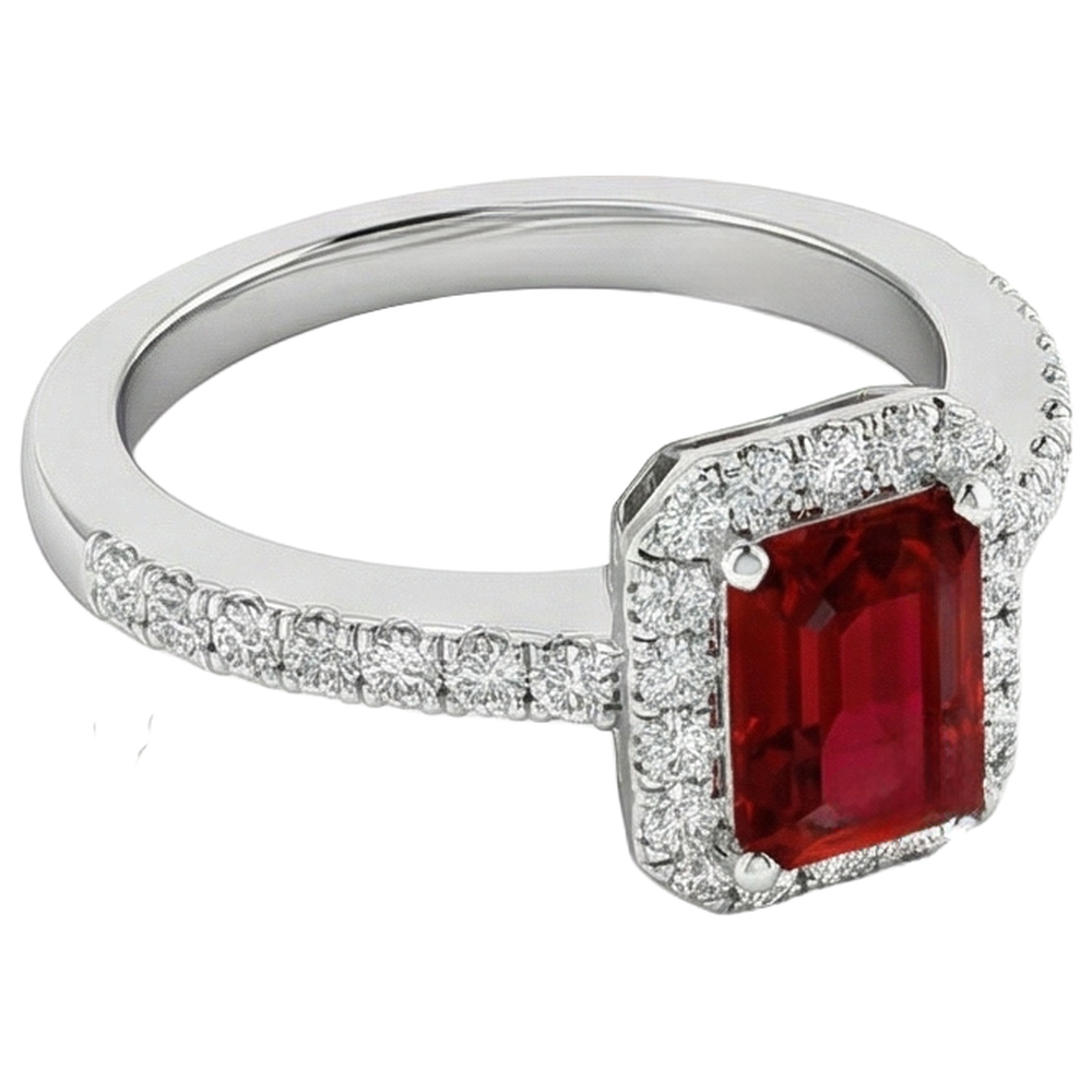 natural emerald ruby 3.75ct ring top view