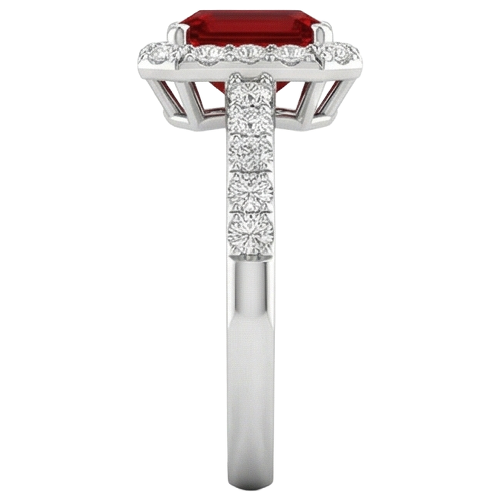 natural emerald ruby 3.75ct ring profile view