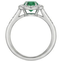 3.75 Carats Green Emerald And Natural Earth Mined Diamonds Engagement Ring White Gold 14K New