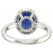 3.75 Carats Oval Ceylon Sapphire With Round Natural Earth Mined DIAMOND ( NOT LAB GROWN )s Engagement Ring