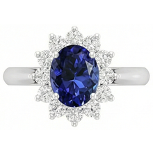 natural round tanzanite 3.75ct ring top view