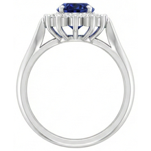 natural round tanzanite 3.75ct ring on white background