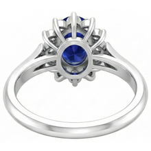 natural round tanzanite 3.75ct ring with diamond accents