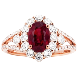 Natural Ruby Ring 3.75ct - Rose Gold 14K