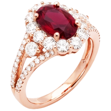 natural round ruby 3.75ct ring close up detail