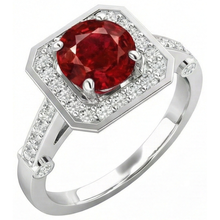 natural round ruby 3.75ct ring top view